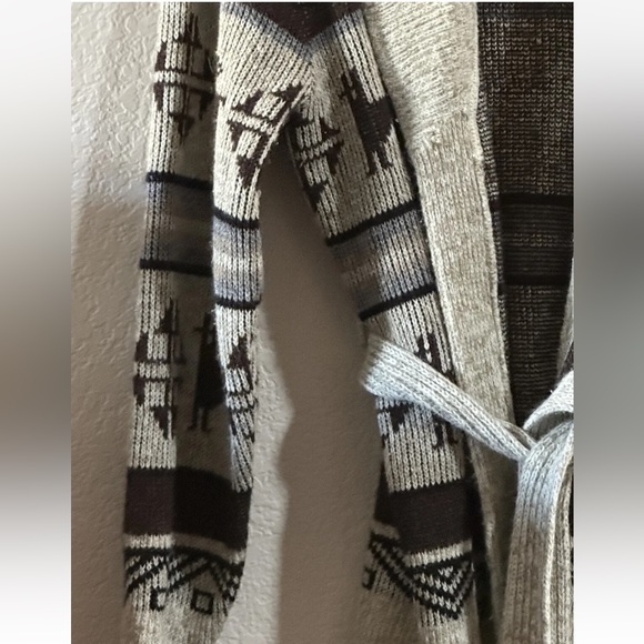 Vtg 70s Dimensions by Milford Collared Aztec Llama Long Thick Cardigan Large - Picture 5 of 13